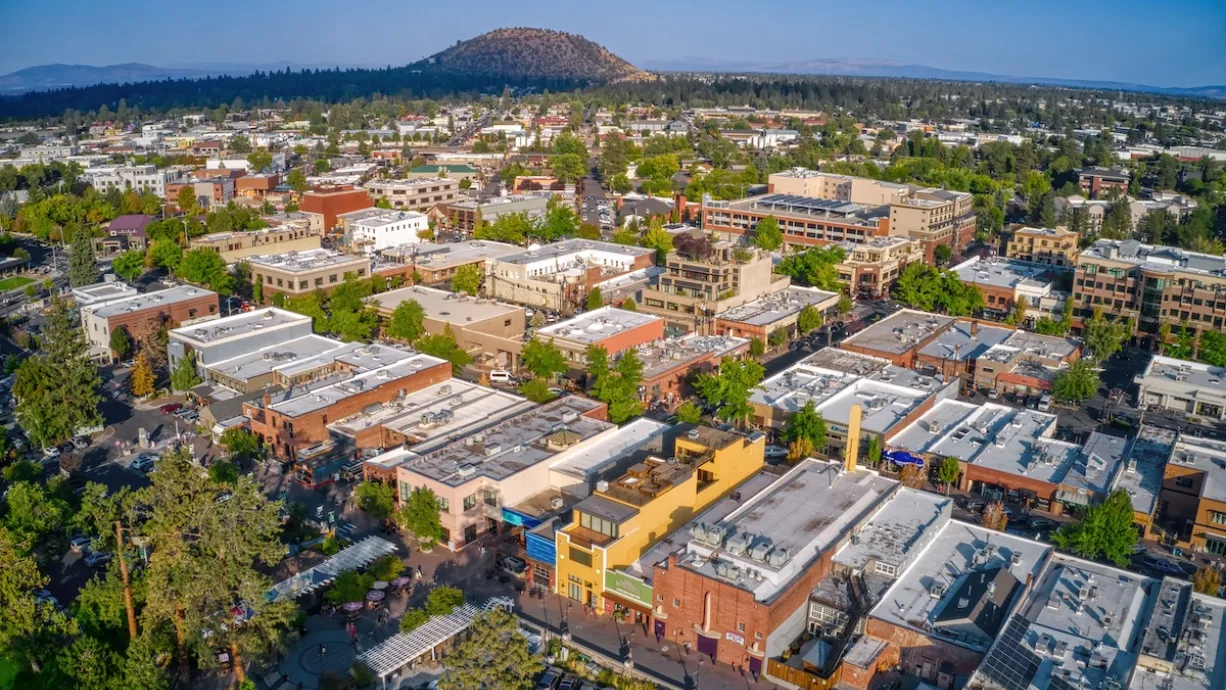Aerial view of Bend, Oregon.