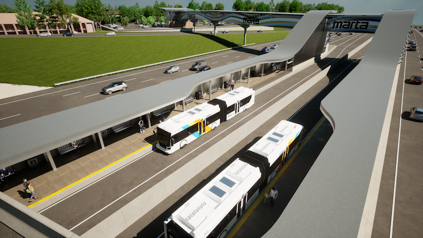 MARTA Reveals Renderings for Bus Rapid Transit Stops | Planetizen News