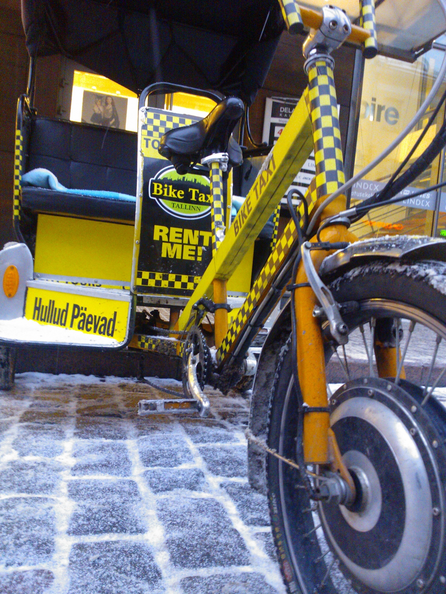 Electric motor assisted pedicab in Tallinn, Estonia