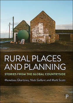 The cover of the book "Rural Places and Planning" shows a derelict farmhouse