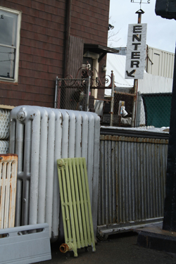 A radiator and other rusting junk.