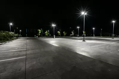 empty parking lot at night